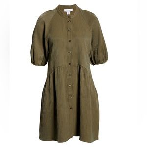 Topshop Textured Mini Shirtdress